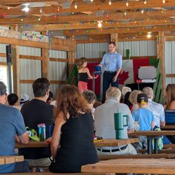 Prairie Dog Central - Patrick the magician interacting with the crowd
