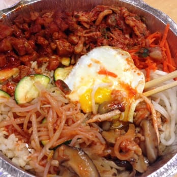 Bibimbowl - Hot stone bowl- brown rice, spicy chicken w/sunny side egg - Korean Near Me - Sunnyvale, California Bibimbowl - Hot stone bowl- brown rice, spicy chicken w/sunny side egg - Korean Near Me - Sunnyvale, California