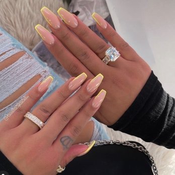 SNS NAIL SHOP - So I said fine, this but with a hot pink. And settled. - Nail Salons Near Me - Alexandria, Virginia