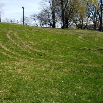 Somers Park - the hill is for fun, but vandalized by an idiot in a vehicle - Parks Near Me - Kokomo, Indiana