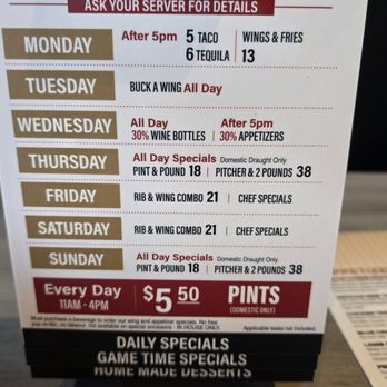 Portly Piper - Daily specials - Pubs Near Me - Ajax, Ontario