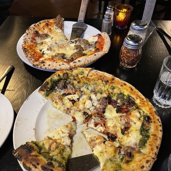 Diavola Pizza - Padrino (top) and genovese (bottom) - Pizza Near Me - Indianapolis, Indiana Diavola Pizza - Padrino (top) and genovese (bottom) - Pizza Near Me - Indianapolis, Indiana