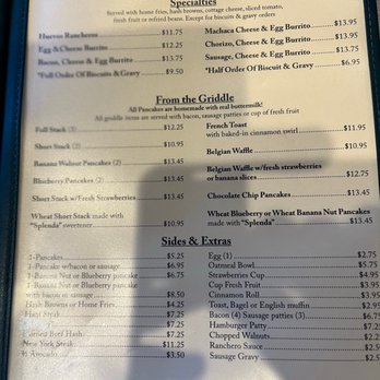 The Palms Cafe - breakfast menu 2 - Cafes Near Me - La Quinta, California