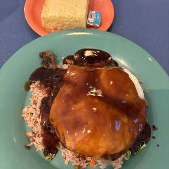 Kountry Kitchen - Loco moco with fried rice - American Near Me - Kapaa, Hawaii Kountry Kitchen - Loco moco with fried rice - American Near Me - Kapaa, Hawaii