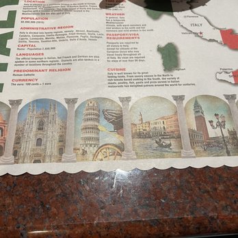 Papa Giuseppe - Great informative placemats - seriously tho who tf prints this? - Desserts Near Me - Delray Beach, Florida Papa Giuseppe - Great informative placemats - seriously tho who tf prints this? - Desserts Near Me - Delray Beach, Florida