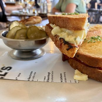 Bell's - The egg salad sandwich with tomato jam and house pickles - don't underestimate this item! - French Near Me - Los Alamos, California Bell's - The egg salad sandwich with tomato jam and house pickles - don't underestimate this item! - French Near Me - Los Alamos, California