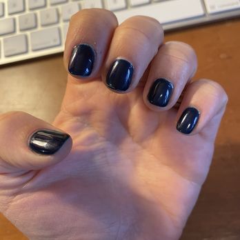 Nails on Huntington - Dark navy gel mani, perfection! - Nail Salons Near Me - Boston, Massachusetts Nails on Huntington - Dark navy gel mani, perfection! - Nail Salons Near Me - Boston, Massachusetts