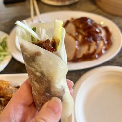 Duck Palace - DIY roast duck wrap with all of the fixings!