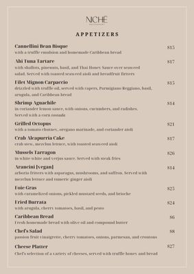 Menu photo 6 Niche Restaurant San Juan, PR Menu photo 6 Niche Restaurant San Juan, PR