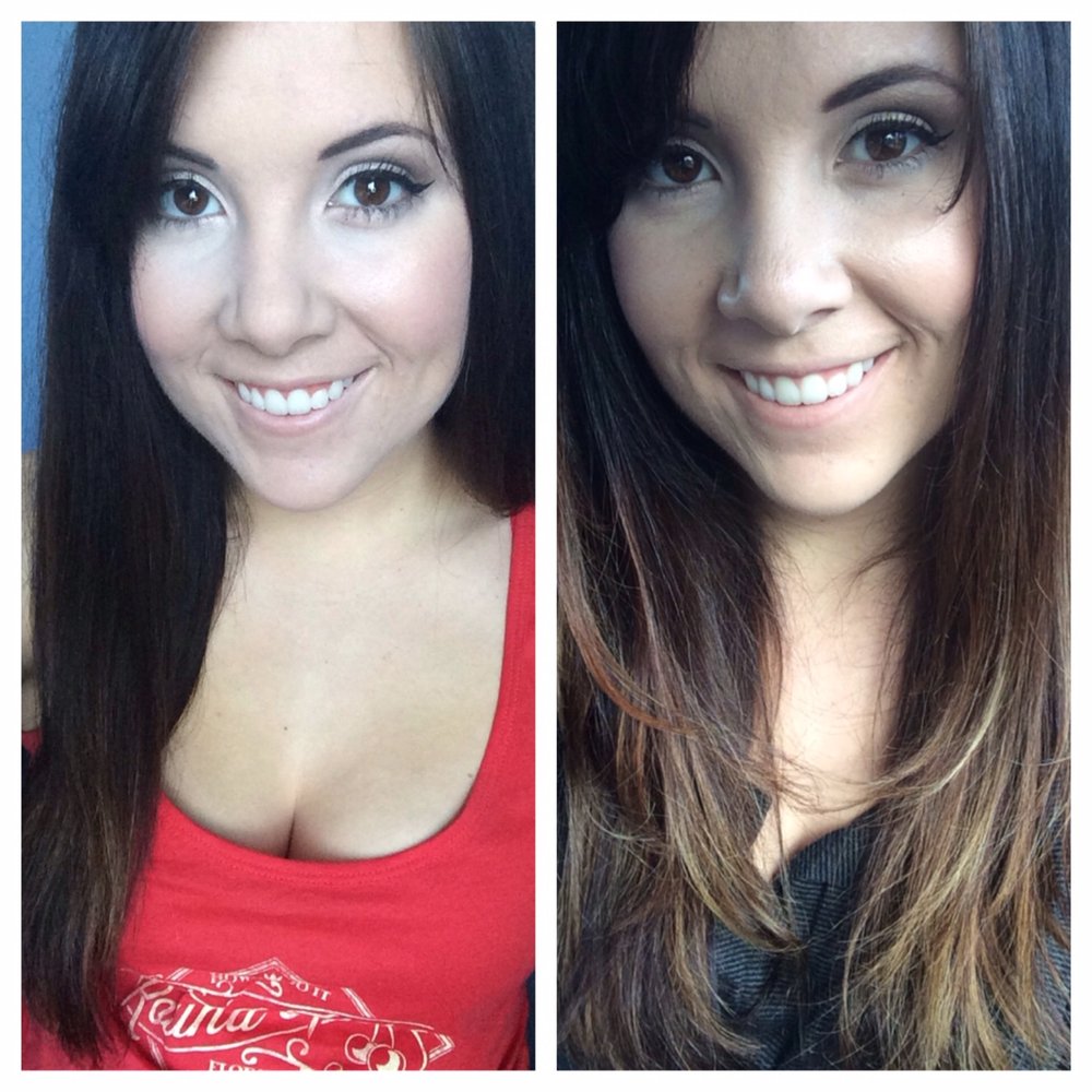 Above & Beyond Beauty - Before/After: My old ombre was so faded and grown out that you could barely see it. Now it's much more vibrant and I love it! - Hair Salons Near Me - Temecula, California