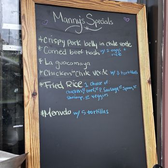 Manny's Kitchen - Special menu (Sunday). The fried rice is amazing, highly recommend. - Mexican Near Me - Captain Cook, Hawaii