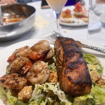 Paradiso Restaurant - Cesar salad with blackened salmon & shrimp - Italian Near Me - San Leandro, California