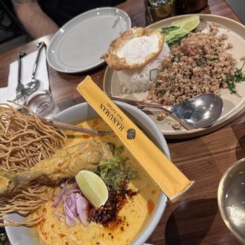 Hanuman Thai Eatery - Chicken khao soi & pad ga pow Kai Dao - Thai Near Me - Costa Mesa, California