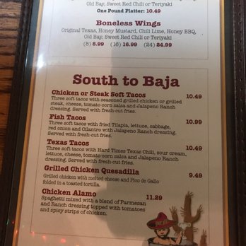 Hard Times Cafe - Menu Pg 1 - American Near Me - Springfield, Virginia