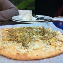 Alwadee Bakery & Restaurant - Chicken and cheese pizza with Zaatar