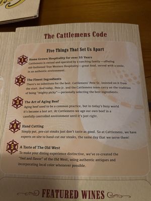 Menu photo 1 Cattlemens Livermore, CA