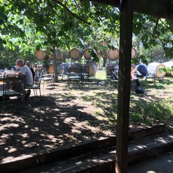 Curlewis Winery - 'Italian' side garden.