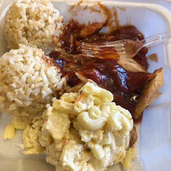 Aloha Cafe - a meal of rice, meat, and macaroni and cheese - Hawaiian Near Me - Bend, Oregon