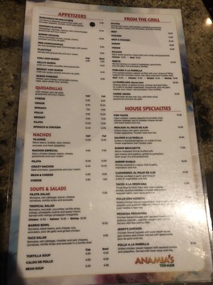 Menu photo 2 Anamia's Tex Mex Flower Mound, TX
