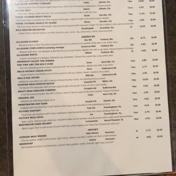 Brick Store Pub - Draught beer menu - Pubs Near Me - Decatur, Georgia