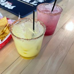 Na Mango margarita and regular prickly pear marg