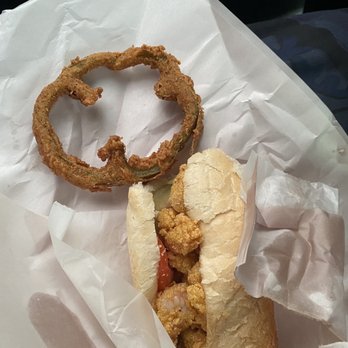 Saia's Super Meat Market - Fried green bell pepper and  full shrimp  po-boy!!! - Grocery Near Me - Mandeville, Louisiana