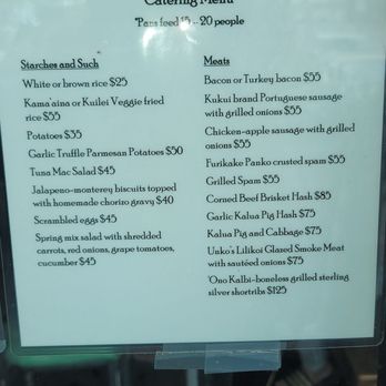My Cafe - Catering menu posted in restaurant window - Breakfast & Brunch Near Me - Kapolei, Hawaii My Cafe - Catering menu posted in restaurant window - Breakfast & Brunch Near Me - Kapolei, Hawaii