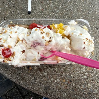 Bobby's Frozen Custard - Banana Split - Small (Coupe bites taken) - Ice Cream & Frozen Yogurt Near Me - Maryville, Illinois Bobby's Frozen Custard - Banana Split - Small (Coupe bites taken) - Ice Cream & Frozen Yogurt Near Me - Maryville, Illinois