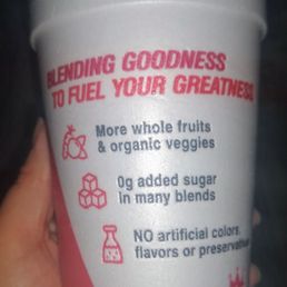 Way less sugar than Jamba Juice and with Stevia sweetened options! Way less sugar than Jamba Juice and with Stevia sweetened options!