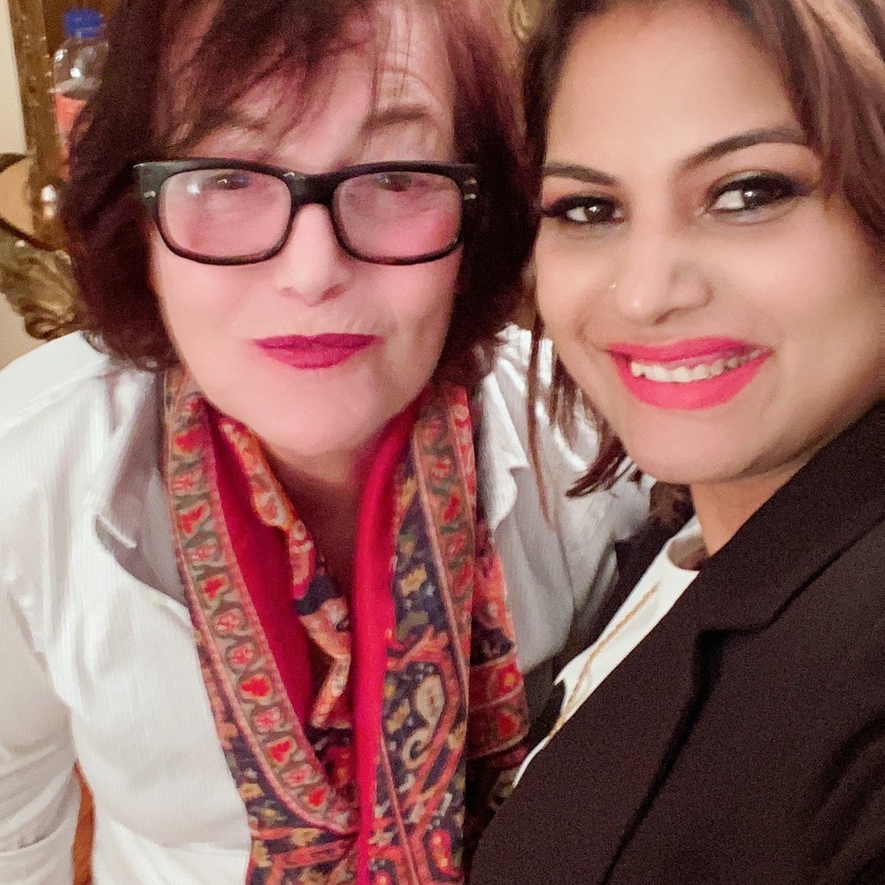 Mastercutter Academy - Laara with her birthday gift  The "Red Scarf"from Zulaikha - Cosmetology Schools Near Me - New York, New York