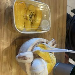 Mango with Sticky Rice; ice cream in coconut Mango with Sticky Rice; ice cream in coconut