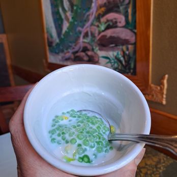 Rum Thai Bistro - Thai Tapioca is complimentary with lunch specials. Green tapioca, coconut milk, and corn. - Thai Near Me - Lincoln, California Rum Thai Bistro - Thai Tapioca is complimentary with lunch specials. Green tapioca, coconut milk, and corn. - Thai Near Me - Lincoln, California