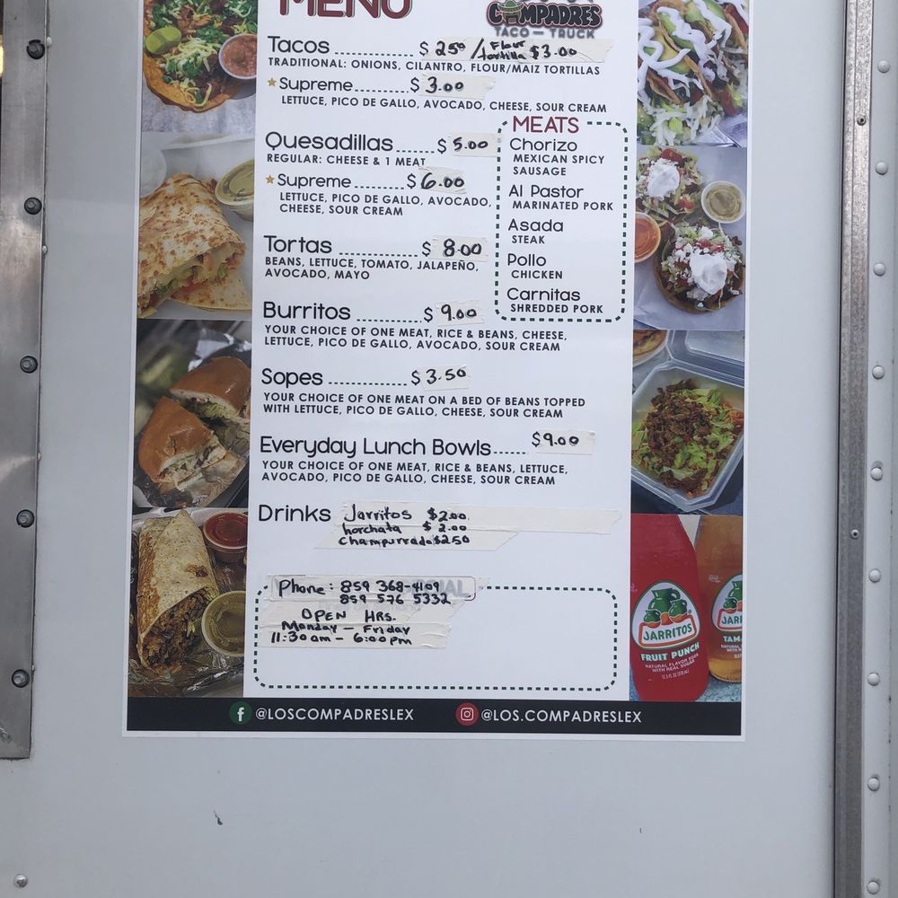 Los Compadres - Menu - Food Trucks Near Me - Lexington, Kentucky Los Compadres - Menu - Food Trucks Near Me - Lexington, Kentucky