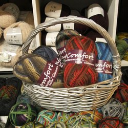 Shirley Baxter Knits - Basket of sock yarn