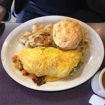 PJs Diner - The Sharon with added bacon, a side of browns, and a biscuit. - Breakfast & Brunch Near Me - Superior, Colorado PJs Diner - The Sharon with added bacon, a side of browns, and a biscuit. - Breakfast & Brunch Near Me - Superior, Colorado