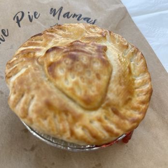 The Pie Mamas - Cute strawberry rhubarb pie with adorable strawberry decoration. - Desserts Near Me - Fresno, California The Pie Mamas - Cute strawberry rhubarb pie with adorable strawberry decoration. - Desserts Near Me - Fresno, California