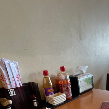 Pho So 1 - Wall and napkin holder look so dirty - Vietnamese Near Me - West Hills, California Pho So 1 - Wall and napkin holder look so dirty - Vietnamese Near Me - West Hills, California