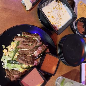 Hyde Brewing - Steak salad and queso corn dip. - Brewpubs Near Me - Milton, Georgia
