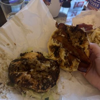 Burger House - Zoe's chicken sandwich. Burned to a crisp. - Burgers Near Me - Dallas, Texas