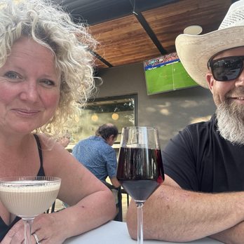 Farmand's Kitchen - Creamy yummy goodness called espresso martini & a tall glass of pino noir - Wine Bars Near Me - Austin, Texas