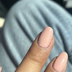 DaVi Nails Ray Ellison - Poorly done pink gel manicure.