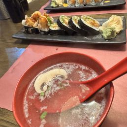 Soup and sushi Soup and sushi