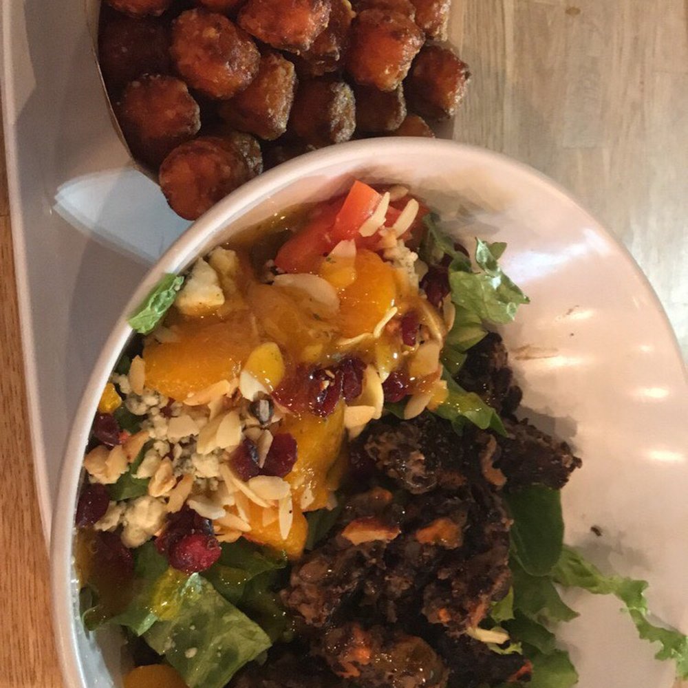 PINCHO - Sweet Potato Tots with a California Salad and a Veggie patty... YUM - Burgers Near Me - Miami, Florida PINCHO - Sweet Potato Tots with a California Salad and a Veggie patty... YUM - Burgers Near Me - Miami, Florida