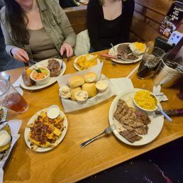 Steaks and loaded fries and delicious fresh baked rolls Steaks and loaded fries and delicious fresh baked rolls