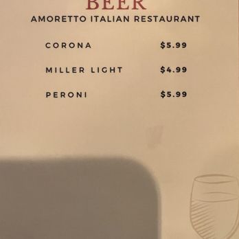 Amoretto Italian Restaurant - Beer menu - Italian Near Me - Plano, Texas Amoretto Italian Restaurant - Beer menu - Italian Near Me - Plano, Texas