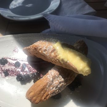 Harpers Landing - Lemon Cannoli with blueberry compote $10 - Bars Near Me - Oakville, Ontario