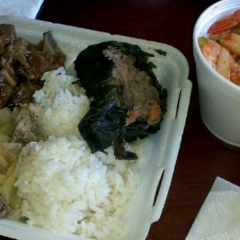 Pono Market - Three item (no side) $12 and spicy shrimp poke & rice($6.95) - great lunch for two - Hawaiian Near Me - Kapaa, Hawaii Pono Market - Three item (no side) $12 and spicy shrimp poke & rice($6.95) - great lunch for two - Hawaiian Near Me - Kapaa, Hawaii