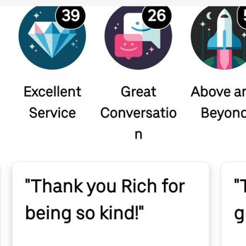 Uber - Passenger commemts - Taxis Near Me