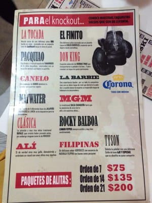 Menu photo 2 Wingbox Oaxaca, OAX