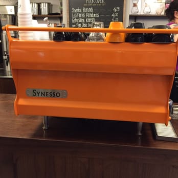 Cafe Grumpy - Bright orange Synesso machines add a bit of playfulness to the already silly brand. - Cafes Near Me - New York, New York